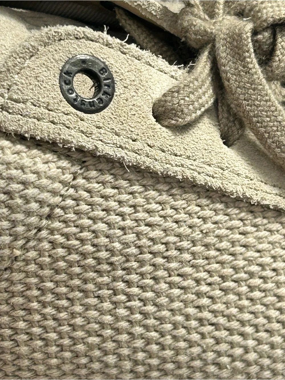 Birkenstock Low Bend Beige Canvas & Suede Lace Up Cork Midsole Sneakers Size 7 - Picture 5 of 14
